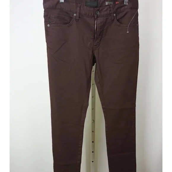 John Varvatos Wight Skinny Straight Merlot Mens Cotton Pants Sz 32 Brand New